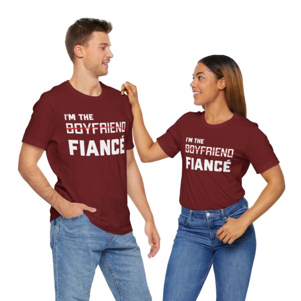 I'm the Fiance (Boyfriend) Unisex Jersey Short Sleeve Tee - Image 34