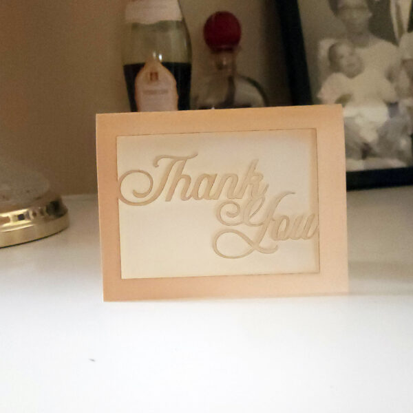 Laser Cut Detailed Thank You Card - Fold over 4 bar - Image 2